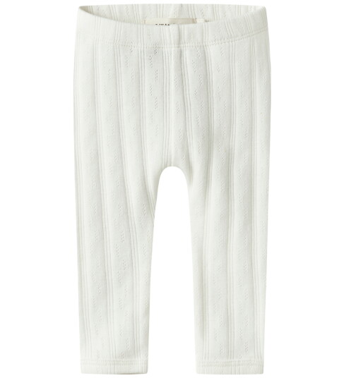 Lil Atelier Lil' Atelier Leggings NbnBob Coconut Melk m. Hullmønster 1 år 80 Leggings Hvit