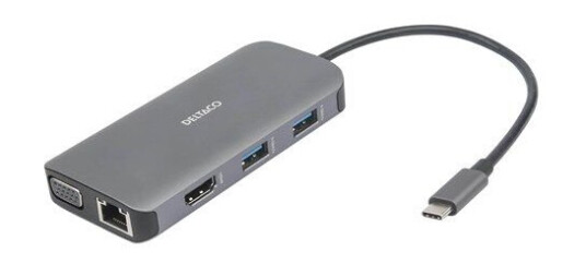 Deltaco USBC-HDMI25 - 9-in-1 USB-C Docking Station Deltaco USBC-HDMI25 - 9-in-1 USB-C Docking Station