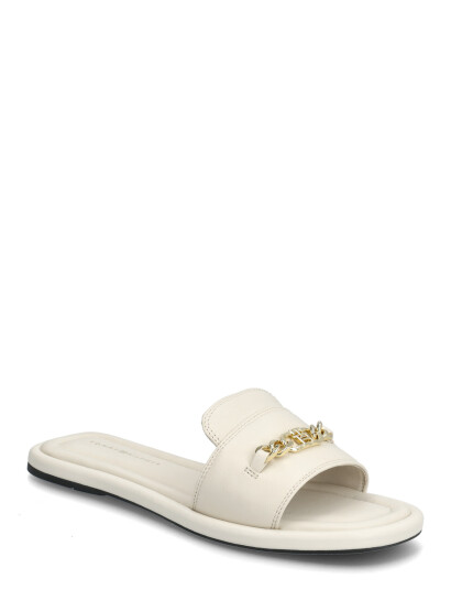Tommy Hilfiger Leather Horsebit Mule Cream 40