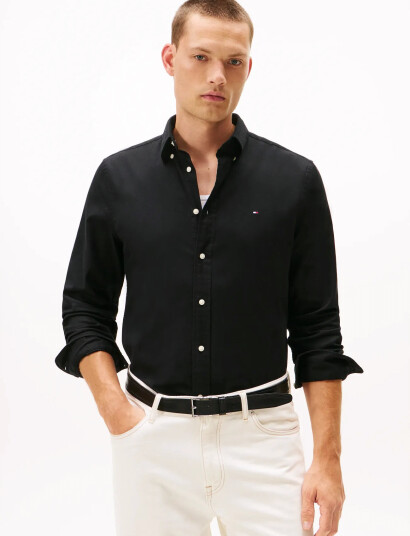 Tommy Hilfiger Flex Flannel Solid Rf Shirt - Black - L