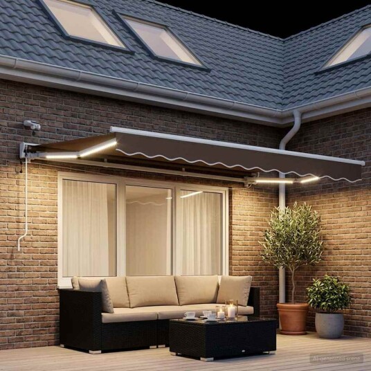 Elektrisk Utrekkbar Markise Gråbrun 3,5 x 2 m Elektrisk Utrekkbar Markise Gråbrun 3,5 x 2 m