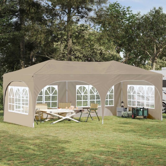 vidaXL Pop-up Festtelt 575 x 288 x 245 cm Krem Oxford Stoff
