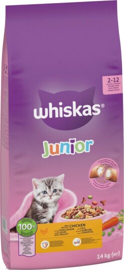 Whiskas Tørrfôr Junior Kylling 2 X 14 kg Whiskas Tørrfôr Junior Kylling 2 X 14 kg