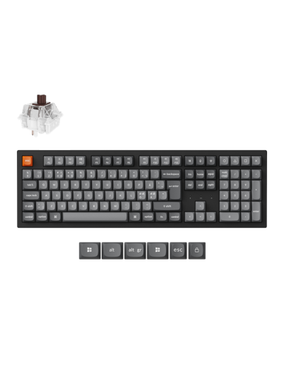 Keychron K10 MAX Mekanisk Gamingtastatur Nordisk med Super Brown Brytere - Trådløs og Kablet - Svart