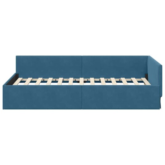 Hjørnesengramme Annet Blå 100 x 200 cm Fløyel og konstruert tre Hjørnesengramme Annet Blå 100 x 200 cm Fløyel og konstruert tre
