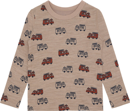 Hust and Claire   Ulltrøye m. bambus innerst "Abba Firetruck" Biscuit