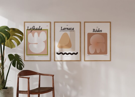 Plakat Middelhavsminimalisme Sett på 3