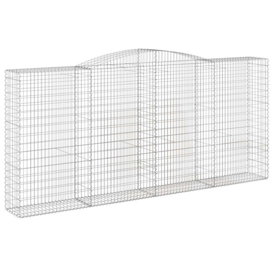Gabionkurver buede 10 stk 400x50x180/200 cm galvanisert jern Gabionkurver buede 10 stk 400x50x180/200 cm galvanisert jern