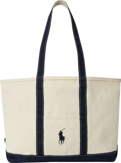 Polo Ralph Lauren Big Pony Canvas Tote - Cream - ONE SIZE Polo Ralph Lauren Big Pony Canvas Tote - Cream - ONE SIZE
