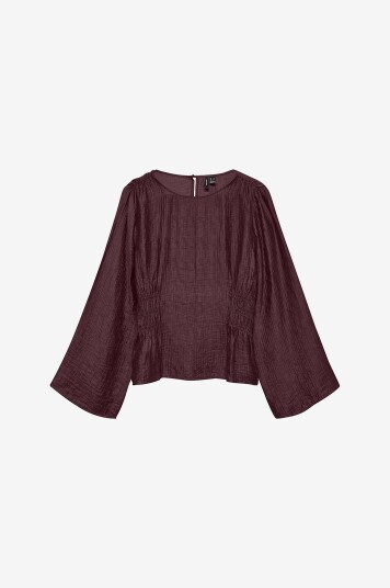 Vero Moda Bluse vmMoa LS Smock Wvn Exp Rød
