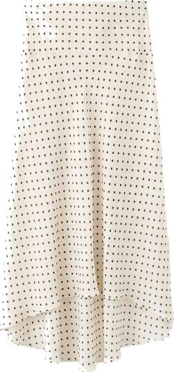 Mango Polka Dot Skirt With Asymmetric Hem Cream XS
