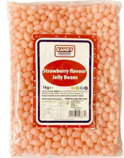 1 kg Zed Candy Strawberry Jelly Beans   Gelebønner med Jordbærsmak
