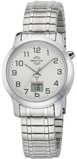 Master Time Dameklokke MTLA 10307 12M Funk Basic Hvit/Stål Ø34 mm
