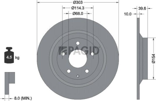 PAGID 55427NC Bremseskive