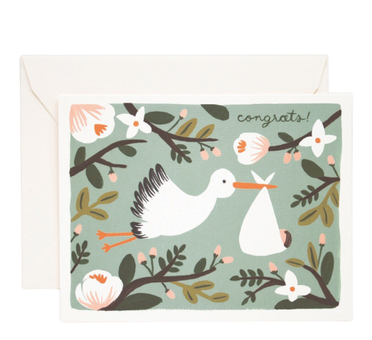 Rifle Paper Co. Babykort Congrats Stork Rifle Paper Co. Babykort Congrats Stork