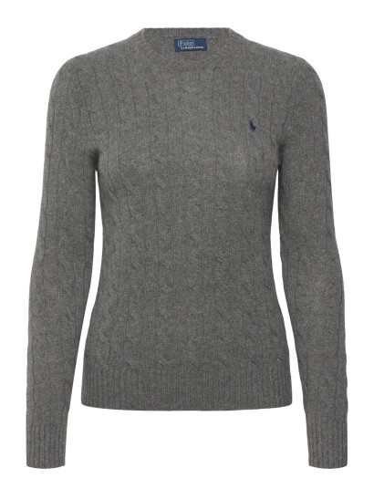 Polo Ralph Lauren Cable Wool-Cashmere Crewneck Sweater - Grey - S