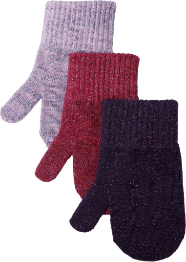 Mikk line Magic Mittens 3 Pack W. Lurex Purple 2 4Y