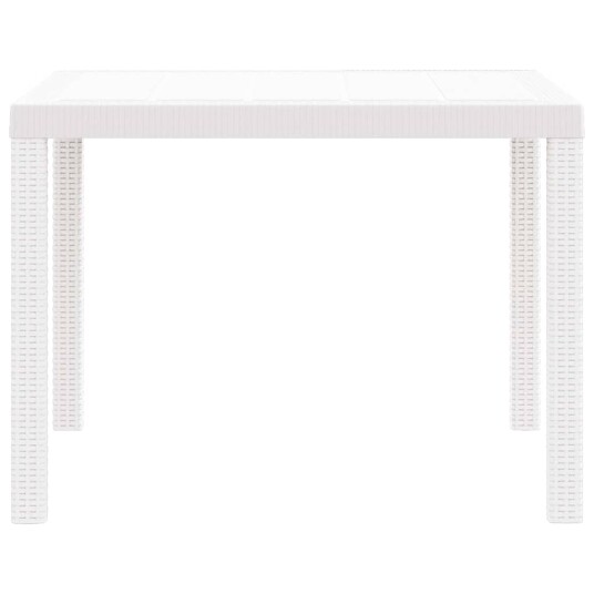 Hagebord Hvit 100x100x73 cm Poly Rattan