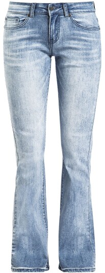 Black Premium by EMP Jeans Grace Lyseblå Jeans med Wash og Turn-Up W26L32 til W36L34 Damer lyseblå