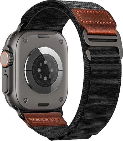 Nylonarmbånd til Apple Watch 38, 40, 41 og 42 mm – Svart – Alpina Loop – Nylonarmbånd