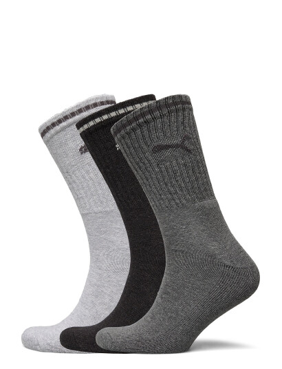 PUMA Puma Unisex Striped Crew Sock 3P   Grey   47 49