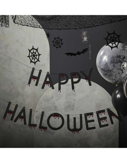 Blodig Happy Halloween Girlander Fright Night