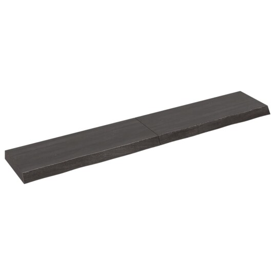 vidaXL Vegghylle m?rkegr? 160x30x6 cm behandlet heltre eik