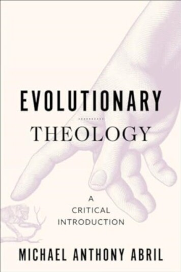 Evolutionary Theology A Critical Introduction