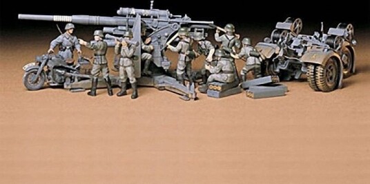 Tamiya 1/35 Tysk 88mm Flak 36/37 Militærmodell Byggesett
