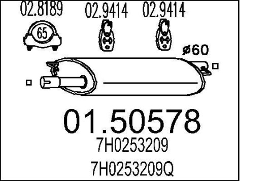 Midtre eksospotte MTS 01.50578