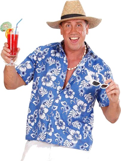 Aloha Blå Hawaii Skjorte XXL