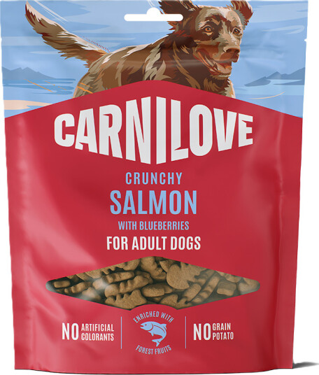 Carnilove Hundesnacks Crunchy Snack Laks med Blåbær 200g Carnilove Hundesnacks Crunchy Snack Laks med Blåbær 200g
