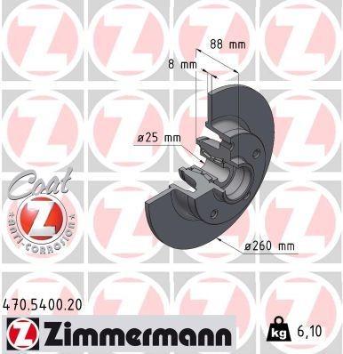 Bremseskive ZIMMERMANN 470.5400.20