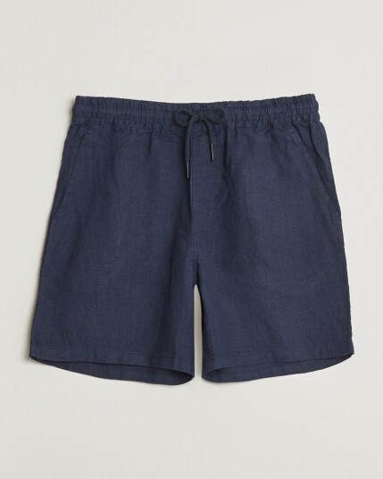OAS Porto Linen Shorts Navy