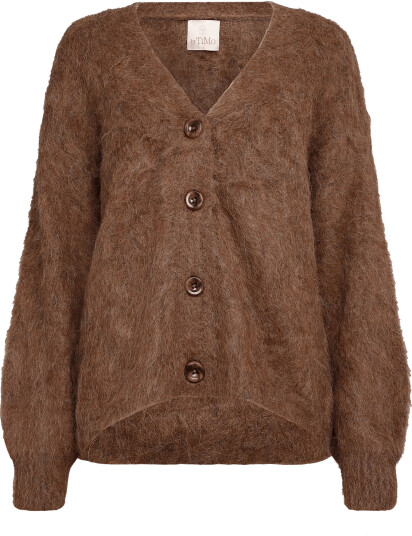 by Ti Mo Hairy Knit V Neck Jacket Brown XS by Ti Mo Hairy Knit V Neck Jacket Brown XS