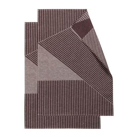 NJRD Stripes kjøkkenhåndkle 47 x 70 cm 2-pakning Brun-hvit NJRD Stripes kjøkkenhåndkle 47 x 70 cm 2-pakning Brun-hvit