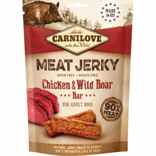 Carnilove Jerky Bar Hundefor med Kylling og Villsvin 100 g - Kornfri Snacks