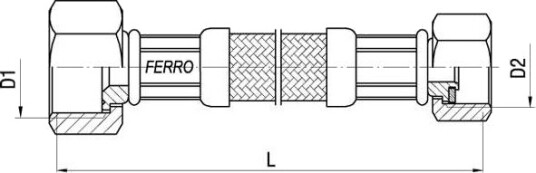 Tilkoblingsslange Ferro Fleksible Tilkoblingsslanger I Stålstrømpe Med Mutter Mutter 1/2" X 3/8" 40 Cm Pws83 Tilkoblingsslange Ferro Fleksible Tilkoblingsslanger I Stålstrømpe Med Mutter Mutter 1/2" X 3/8" 40 Cm Pws83