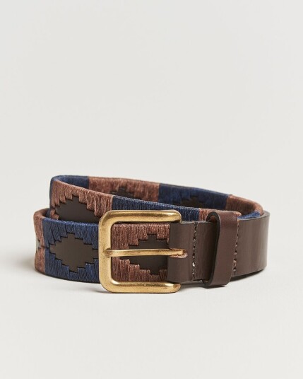 Pampeano Jefe Hand Stitched Classic Leather Belt 3,5cm Brown/Blue Pampeano Jefe Hand Stitched Classic Leather Belt 3,5cm Brown/Blue