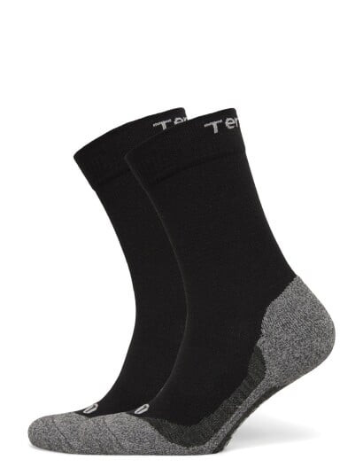 Tenson Core Hiking Crew Sock 2 Pack Unisex Black 40 42