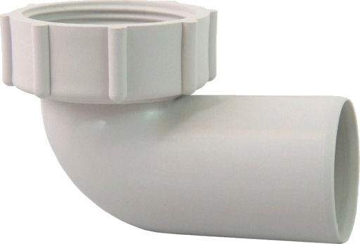 Smartline 40 mm PP bend 88 grader 11/2" 1 1/4 m/gj og mutter off white
