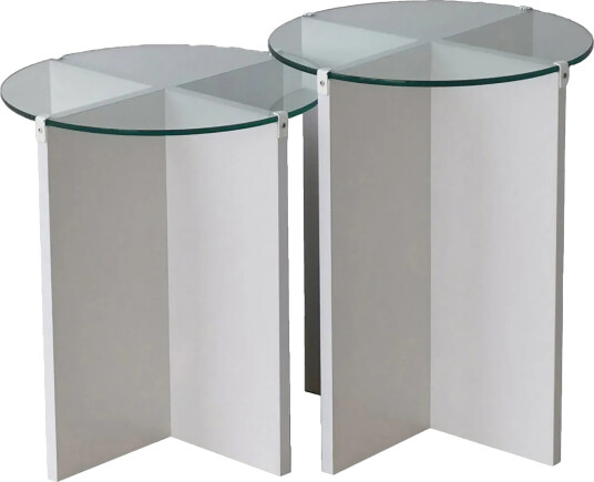 Teratio Settbord 60x40x60 cm Rundt - Hvit