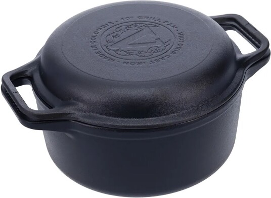 Victoria Gryte og grillpanne støpejern pre-seasoned 2 deler Victoria Gryte og grillpanne støpejern pre-seasoned 2 deler