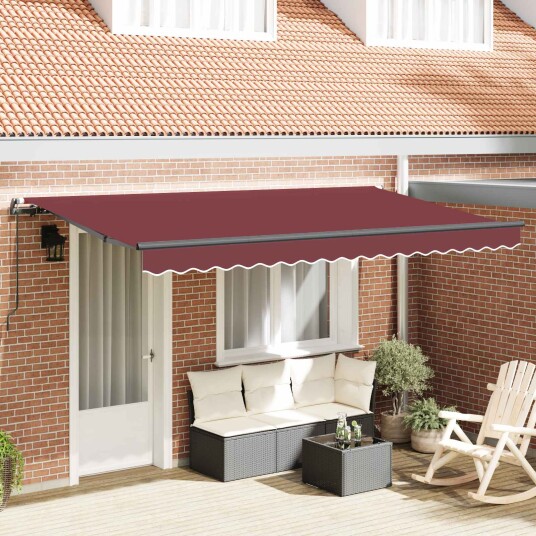 vidaXL Innvendbar Markise Burgunder 350 x 200 cm