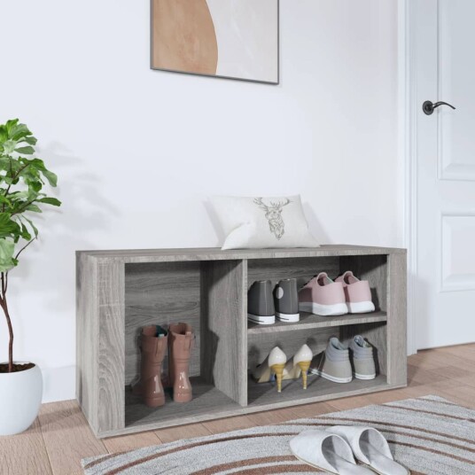 vidaXL Skoskap gr? sonoma 100x35x45 cm konstruert tre vidaXL Skoskap gr? sonoma 100x35x45 cm konstruert tre