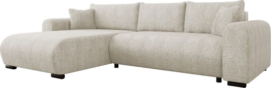 Handda Sovesofa med Sjeselong 3 seter i Bouclé Beige