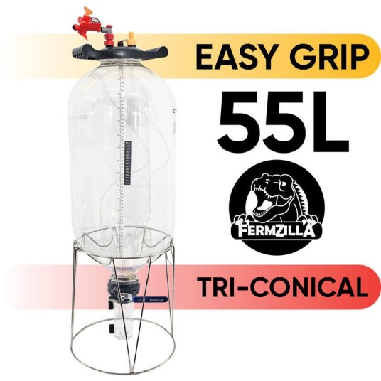 FermZilla 55L Tri conical EasyGrip Start Nytt lokk med flere funksjoner