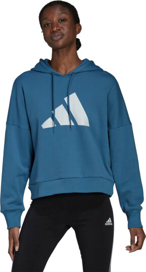 adidas Future Icons 3 Bar Logo Hettegenser Dame Blå M