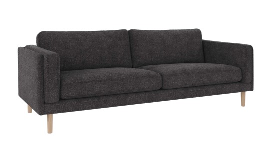 Rowico Home Braden 3 seters sofa Mørkegrå Robin 66 Hvitpigmentert eikben