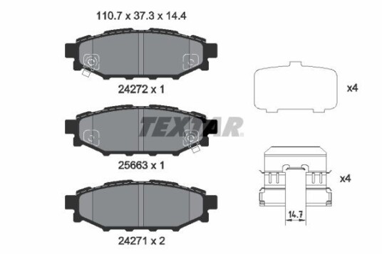 Bremseklosser TEXTAR 2427201 Bremseklosser TEXTAR 2427201